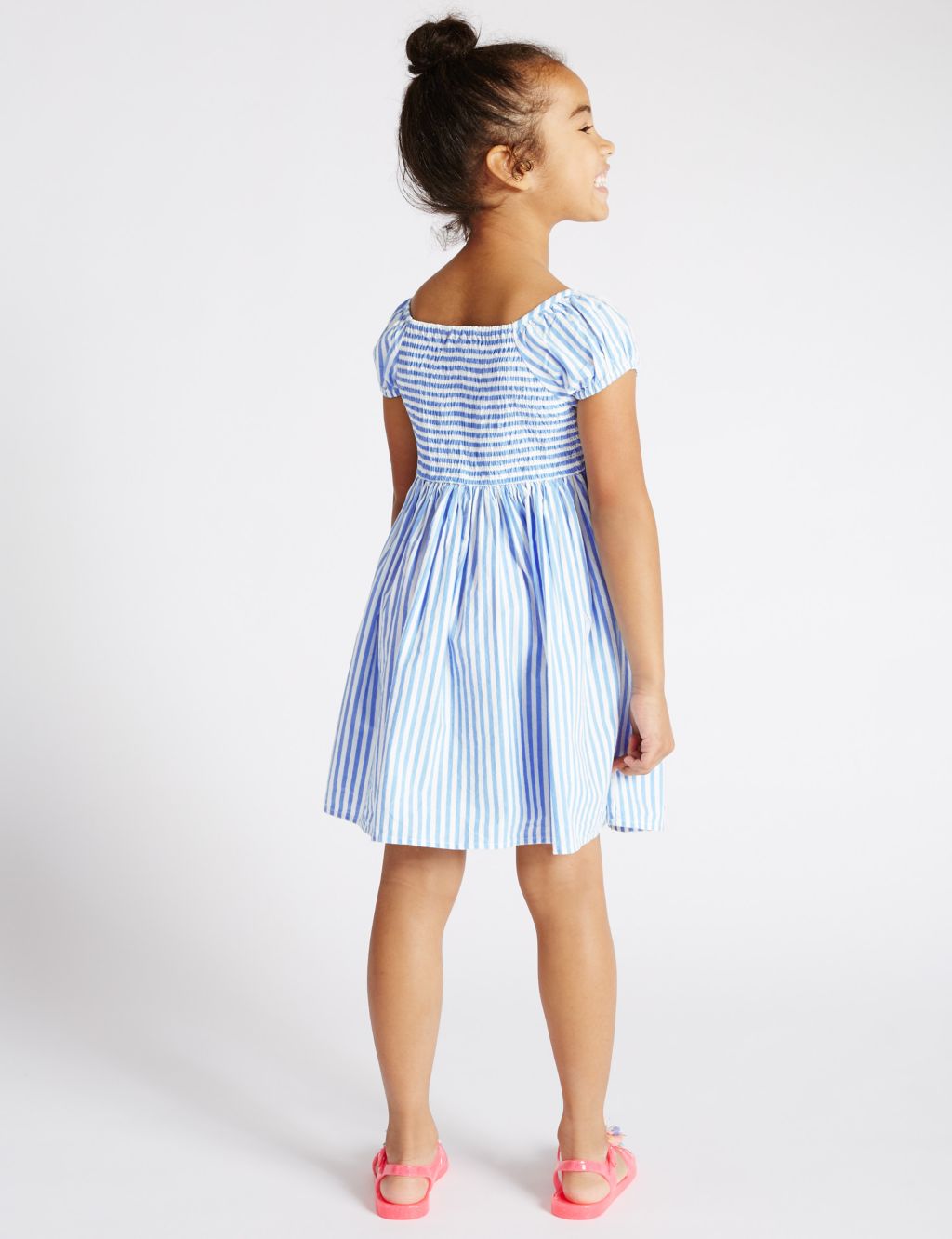 Pure Cotton Smocked Striped Dress (1-7 Years) 2 of 2