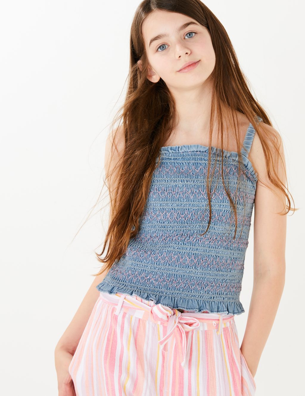Pure Cotton Smocked Top (6-16 Yrs) | M&S