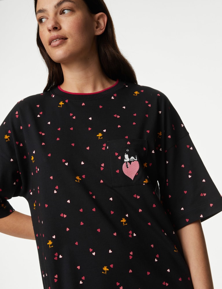 Pure Cotton Snoopy Heart Print Nightdress M S Collection M S
