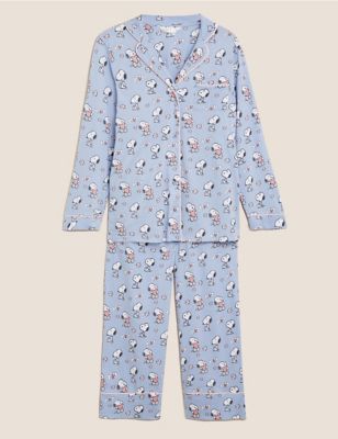 Pure Cotton Snoopy Print Pyjama Set M S Collection M S