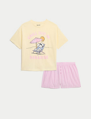 Pure Cotton Snoopy™ Pyjamas (6-16 Yrs) Image 2 of 5