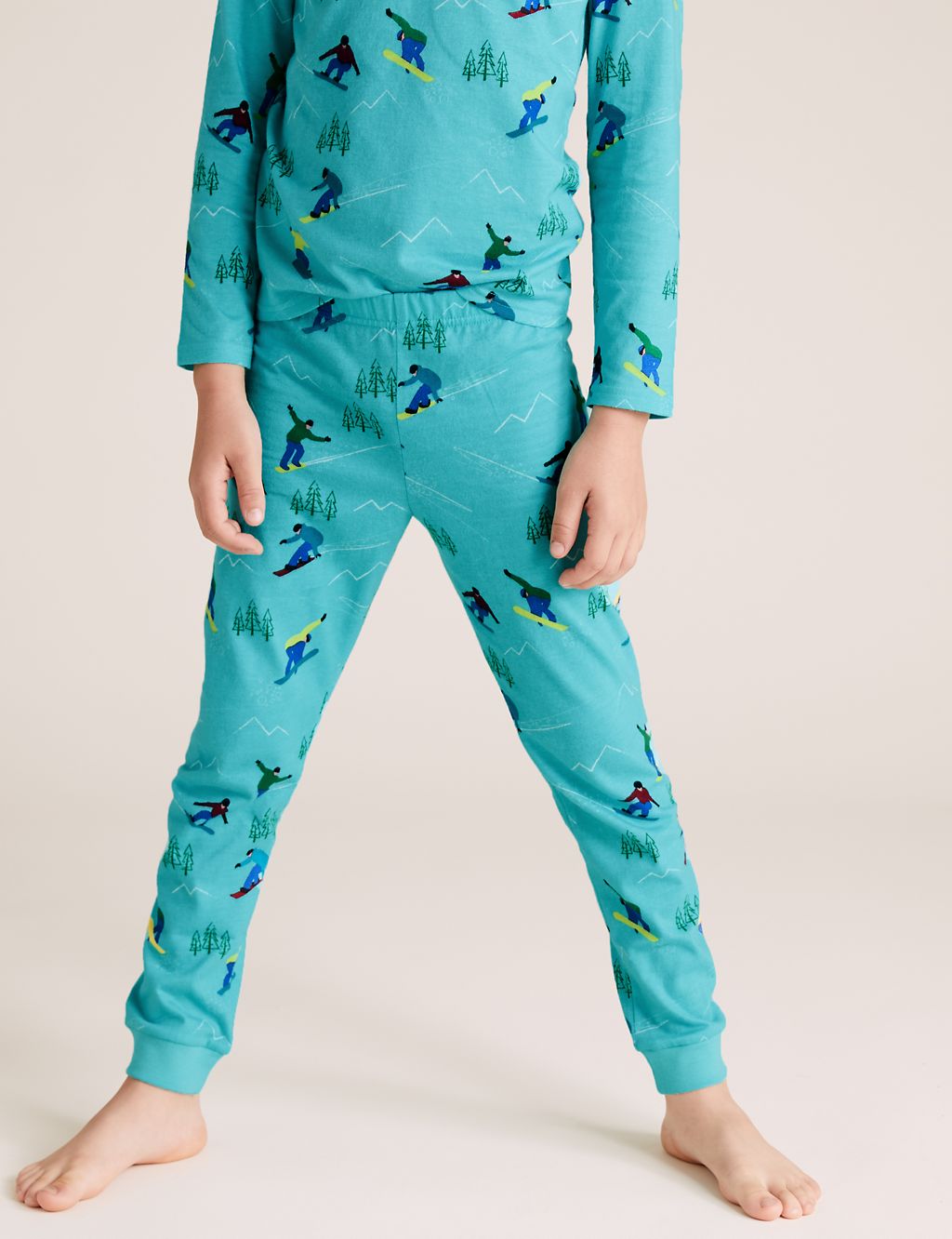Pure Cotton Snowboarder Print Pyjama Set (6-16 Yrs) 4 of 5