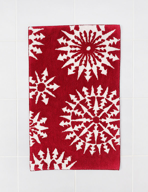 Pure Cotton Snowflake Bath Mat Image 1 of 1