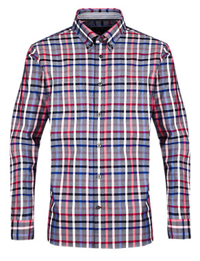 Pure Cotton Soft Touch Fine Checked Shirt Image 2 of 6