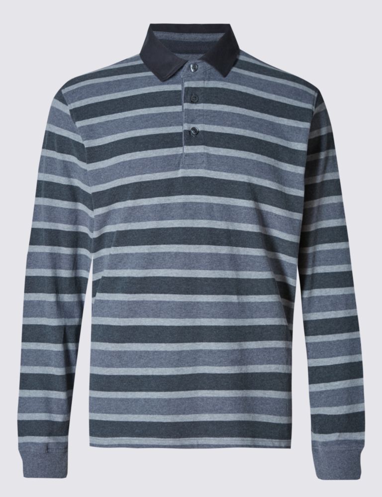 Pure Cotton Soft Touch Striped Rugby Shirt 2 of 3