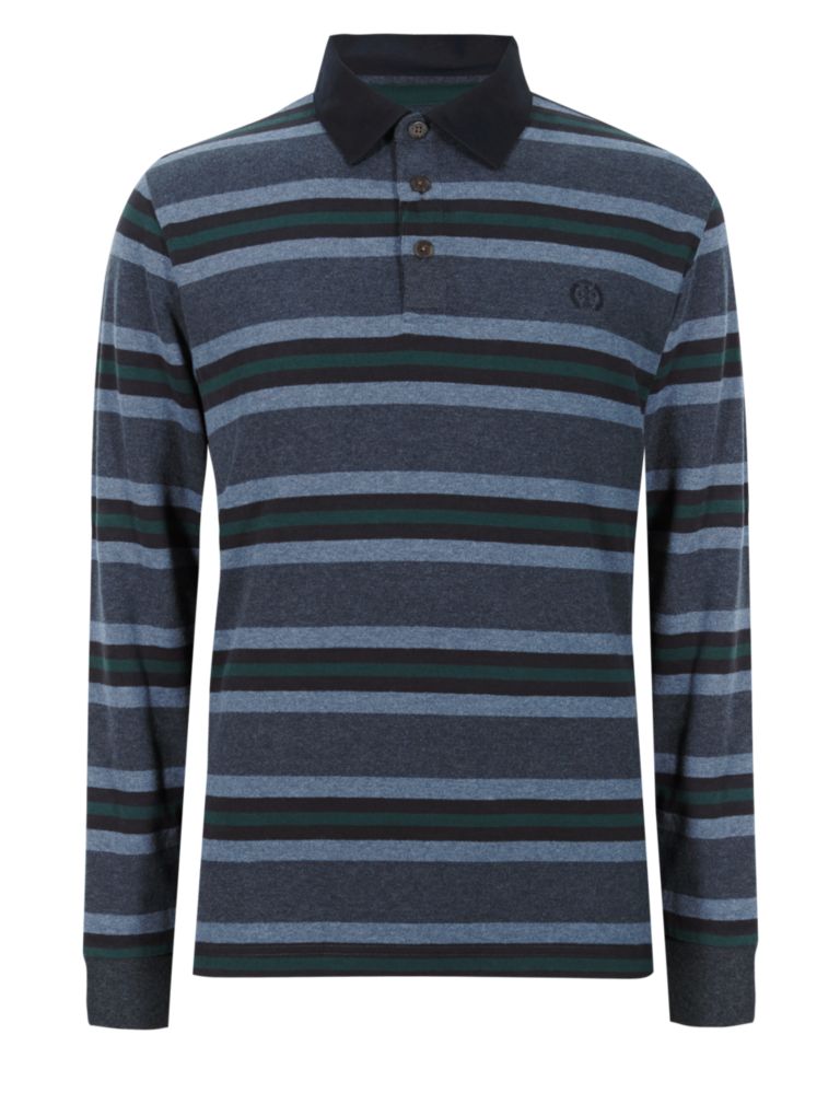 Pure Cotton Soft Touch Striped Rugby Top 2 of 4