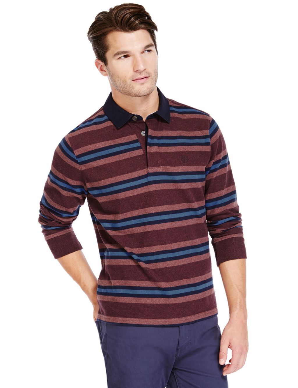 Pure Cotton Soft Touch Striped Rugby Top 3 of 3