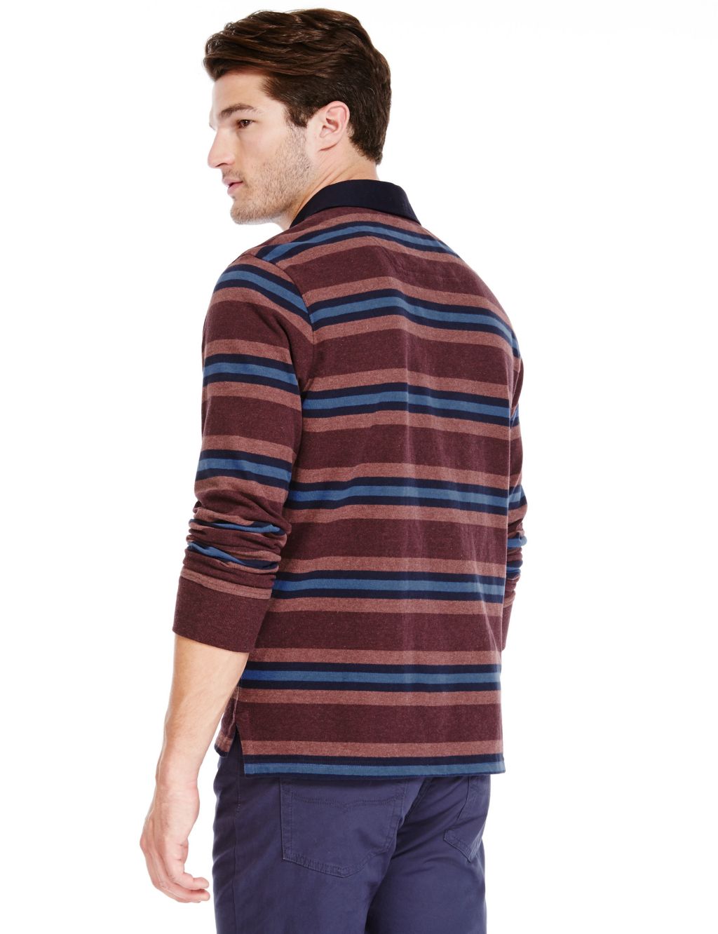 Pure Cotton Soft Touch Striped Rugby Top 2 of 3