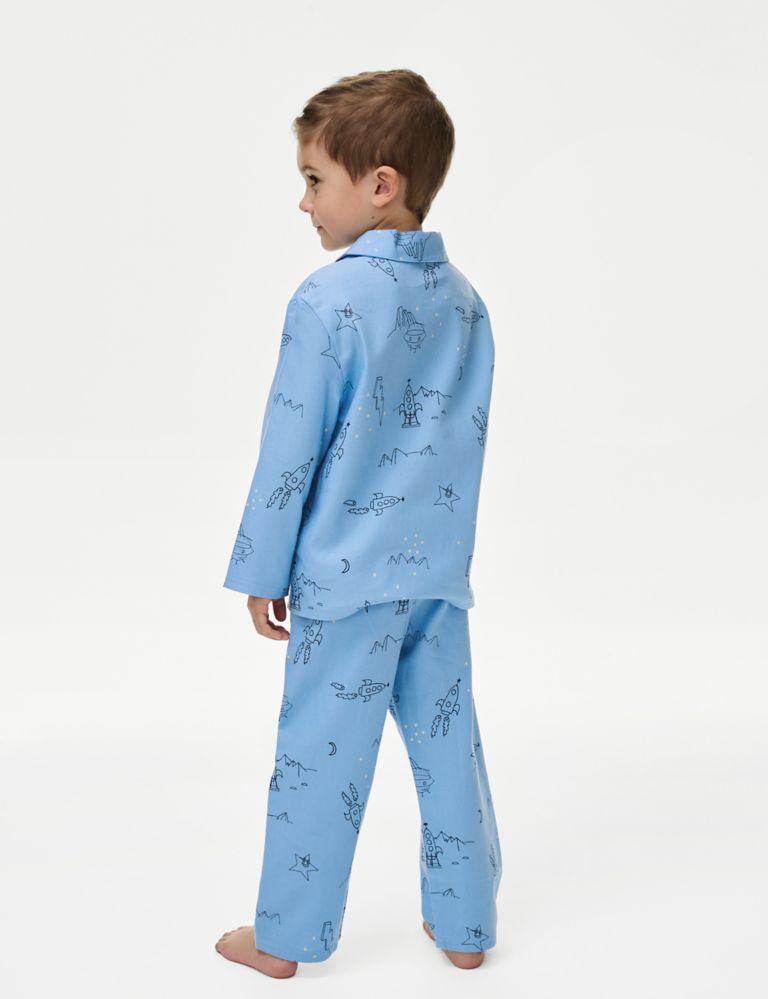 Pure Cotton Space Print Pyjamas (1-8 Yrs) 3 of 4