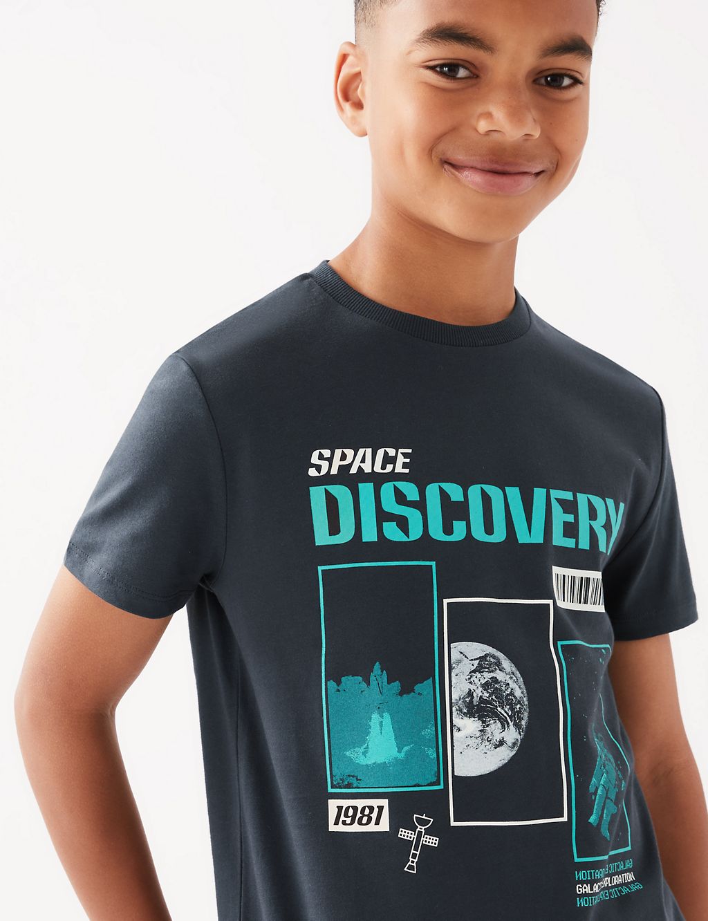 Pure Cotton Space T-Shirt (6-16 Yrs) 2 of 4
