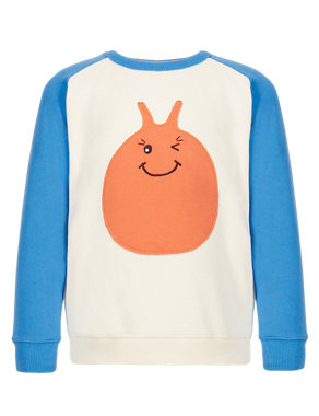 Pure Cotton Spacehopper Print Boys Sweat Top (1-7 Years) Image 2 of 3