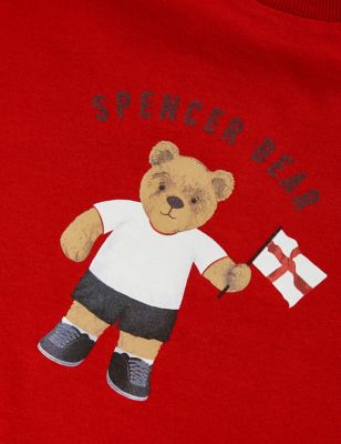 Pure Cotton Spencer Bear™ England T-Shirt (2-7 Yrs) Image 2 of 3