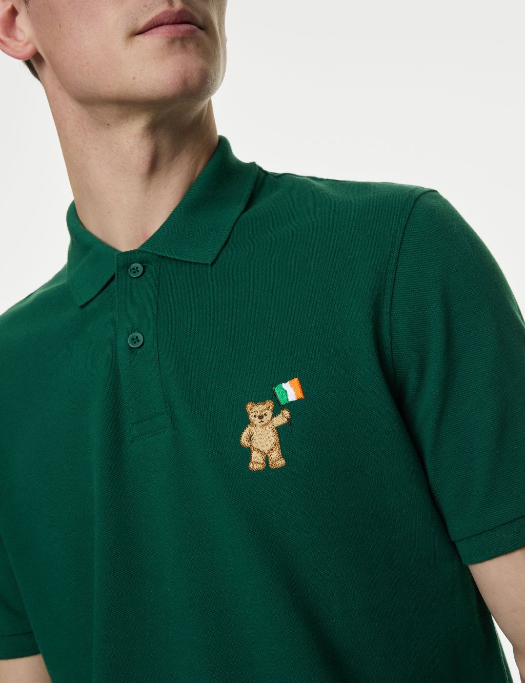 Pure Cotton Spencer Bear™ Ireland Polo Shirt 3 of 6