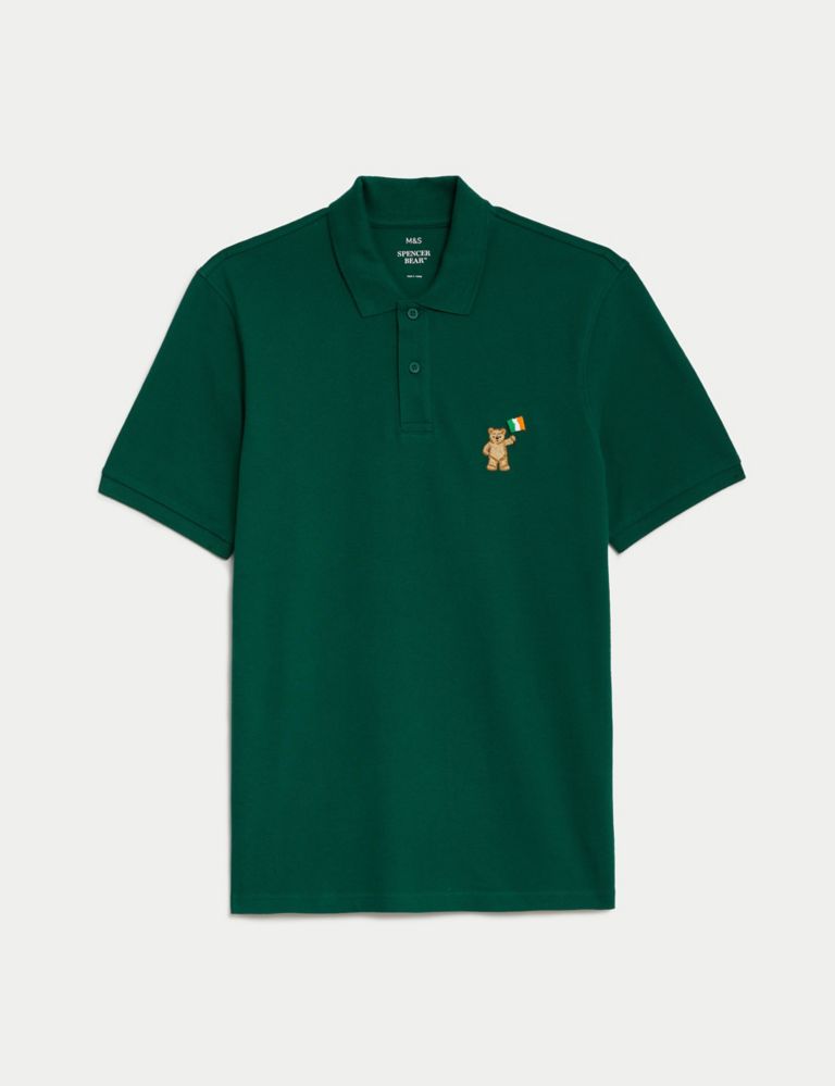 Pure Cotton Spencer Bear™ Ireland Polo Shirt 2 of 6