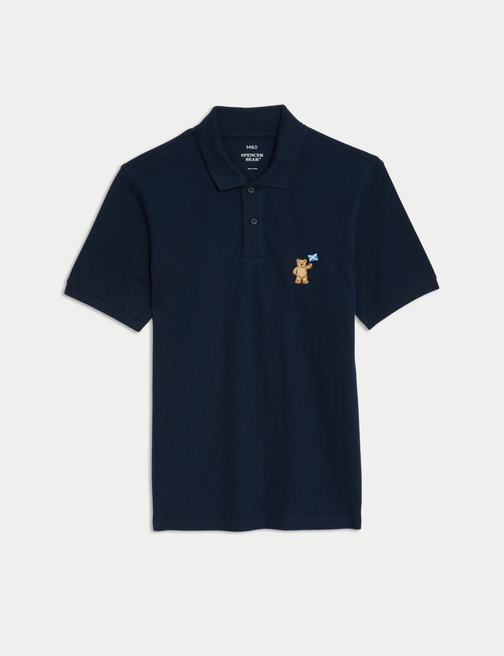 Pure Cotton Spencer Bear™ Scotland Polo Shirt 1 of 6
