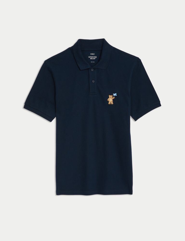 Pure Cotton Spencer Bear™ Scotland Polo Shirt 2 of 6