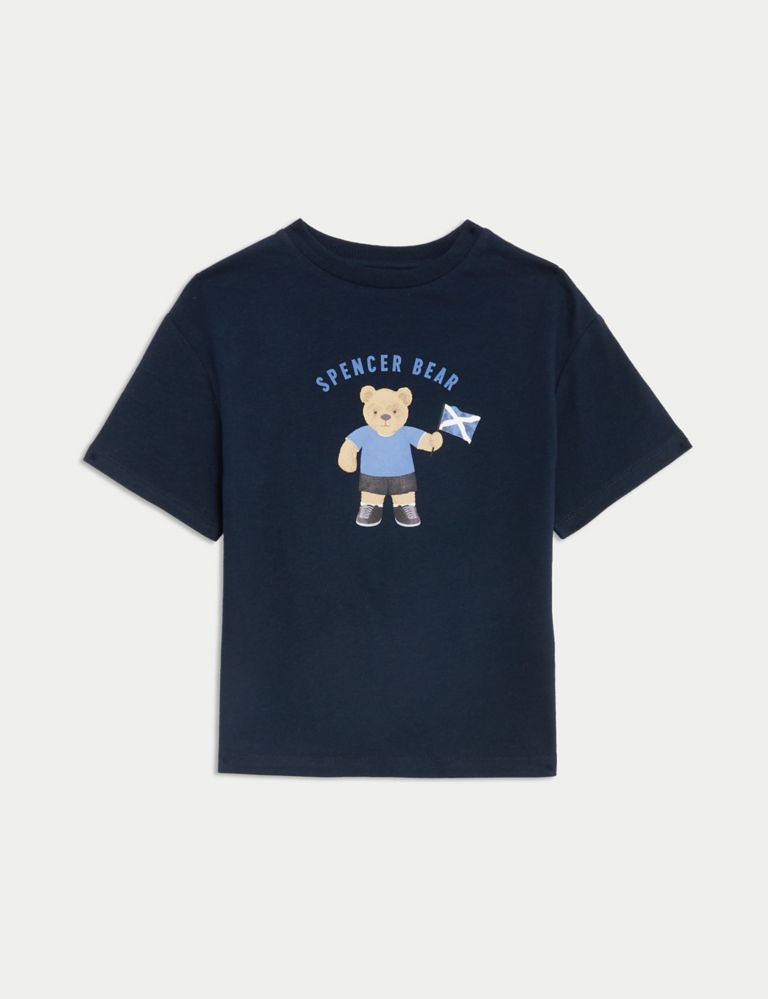 Pure Cotton Spencer Bear™ Scotland T-Shirt (2-7 Yrs) 1 of 3