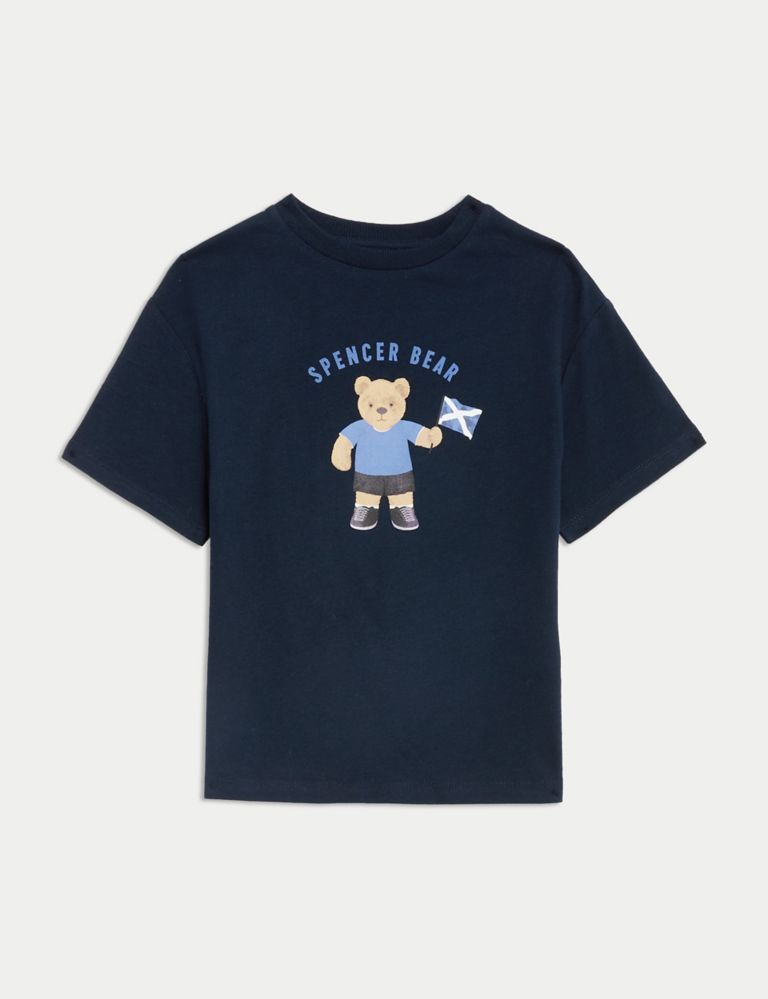 Pure Cotton Spencer Bear™ Scotland T-Shirt (6-16 Yrs) 1 of 3