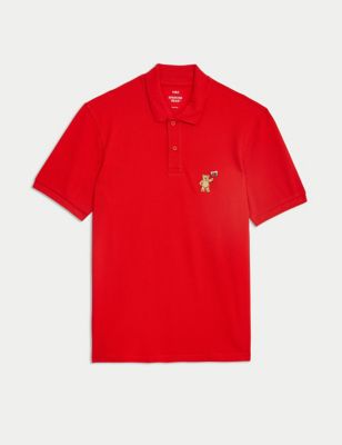Pure Cotton Spencer Bear™ Wales Polo Shirt Image 2 of 6