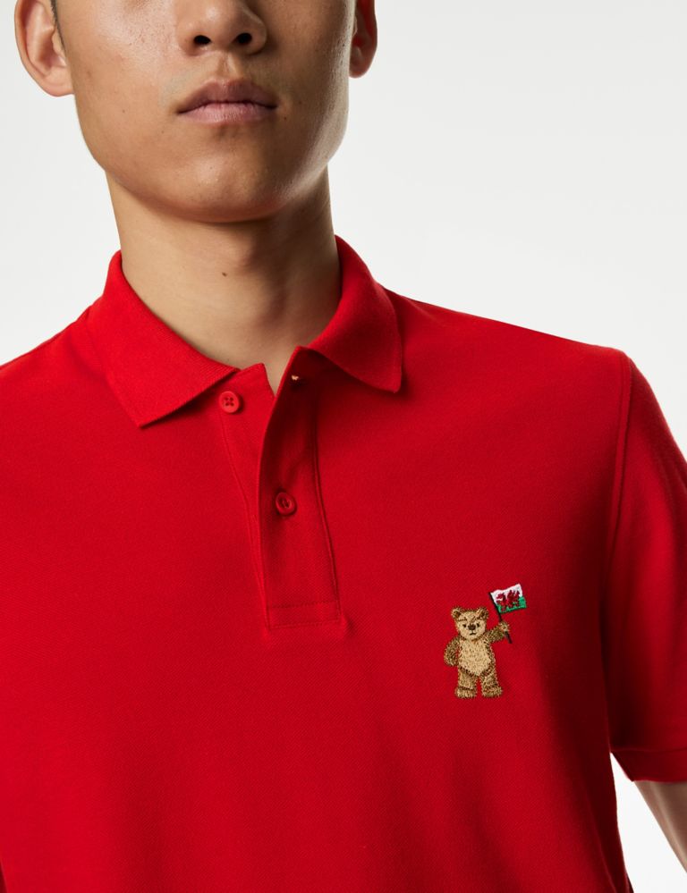 Pure Cotton Spencer Bear™ Wales Polo Shirt 1 of 6