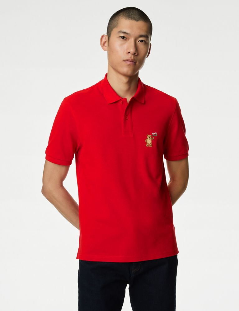 Pure Cotton Spencer Bear™ Wales Polo Shirt 4 of 6