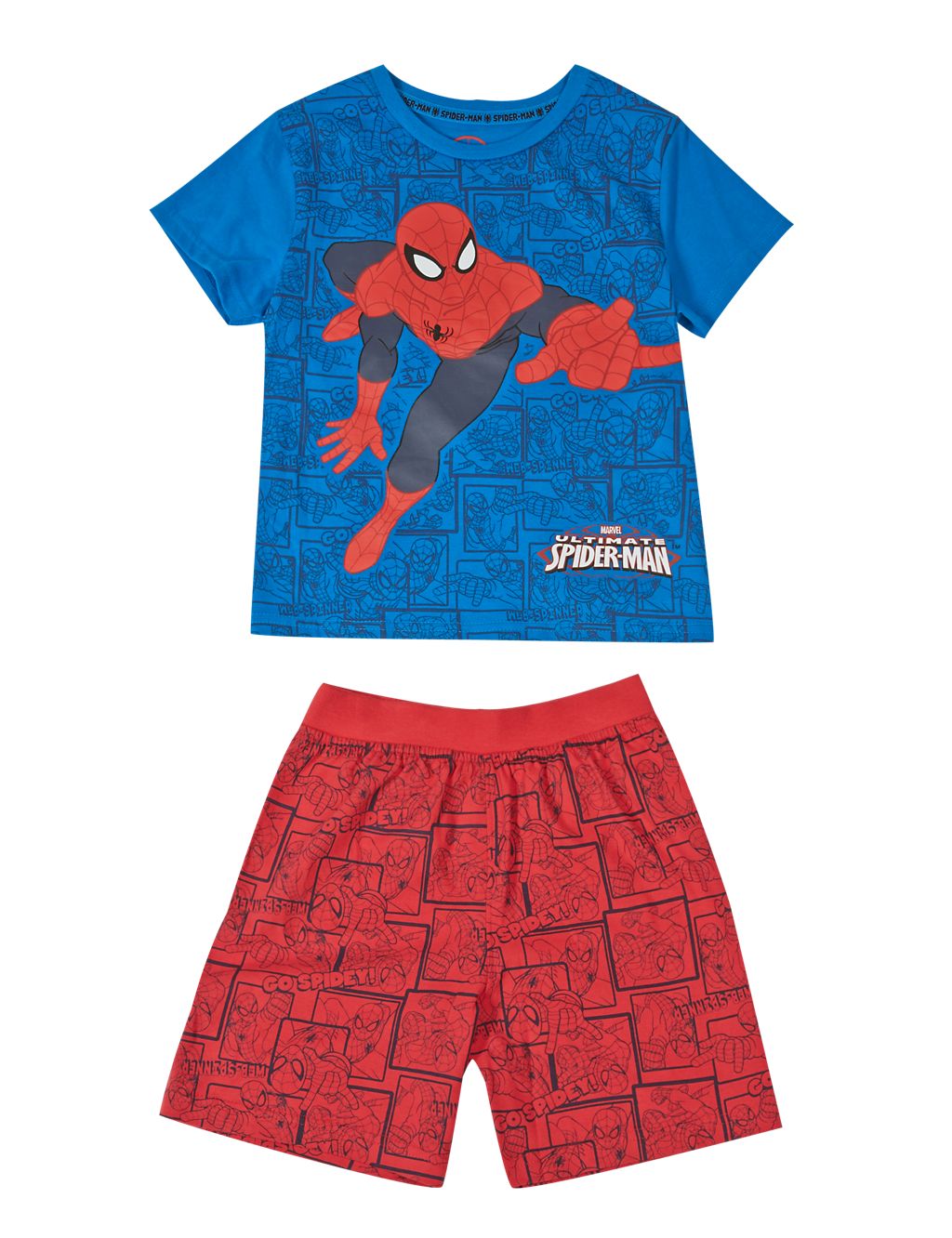Pure Cotton Spider-Man™ Short Pyjamas (1-10 Years) 1 of 3