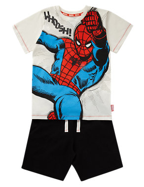 Pure Cotton Spider-Man™ Short Pyjamas Image 2 of 4