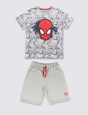 Pure Cotton Spider-Man™ Stay Soft Short Pyjamas (6-16 Years) Image 2 of 4