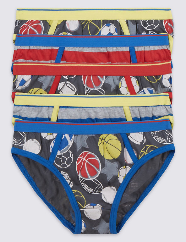 Pure Cotton Sports Briefs (2-7 Years) Image 1 of 1
