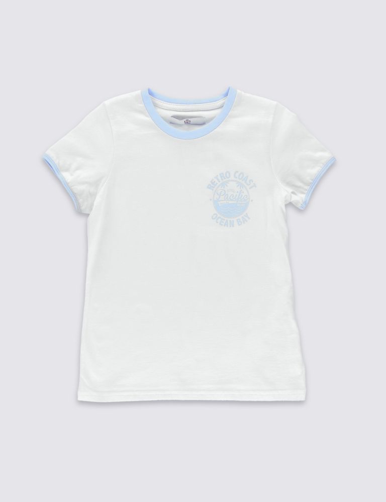 Pure Cotton Sporty T-Shirt (5-14 Years) 2 of 5