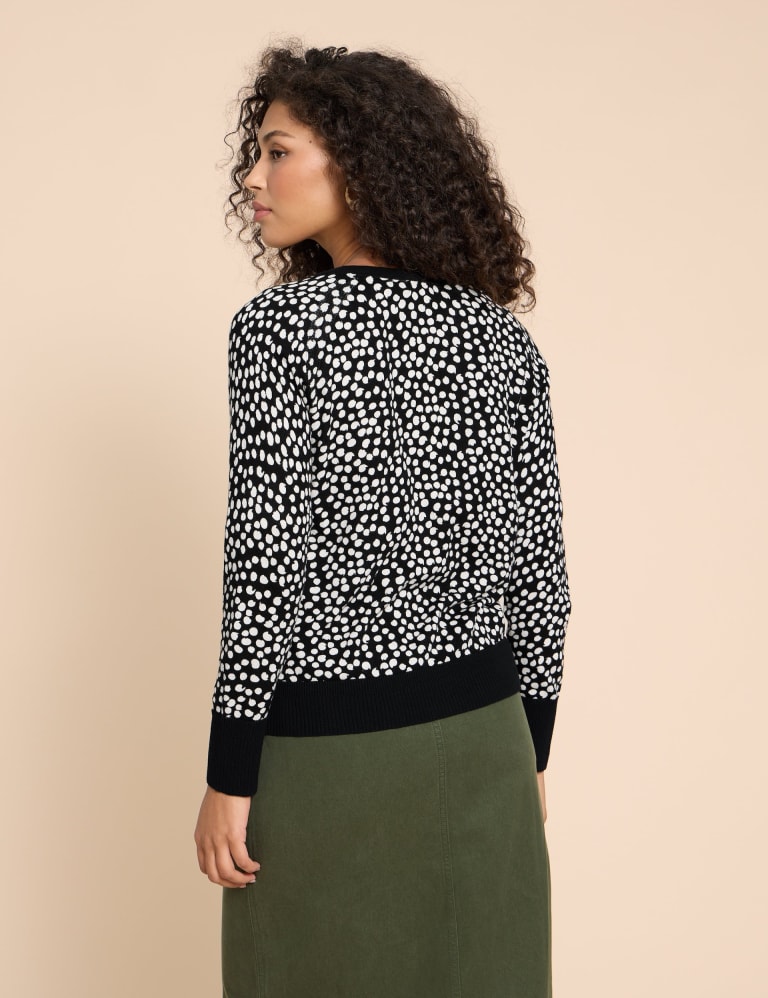 Pure Cotton Spot Print Cardigan