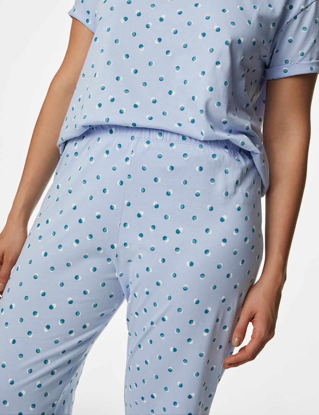 Pure Cotton Spot Print Pyjama Set 7 of 7
