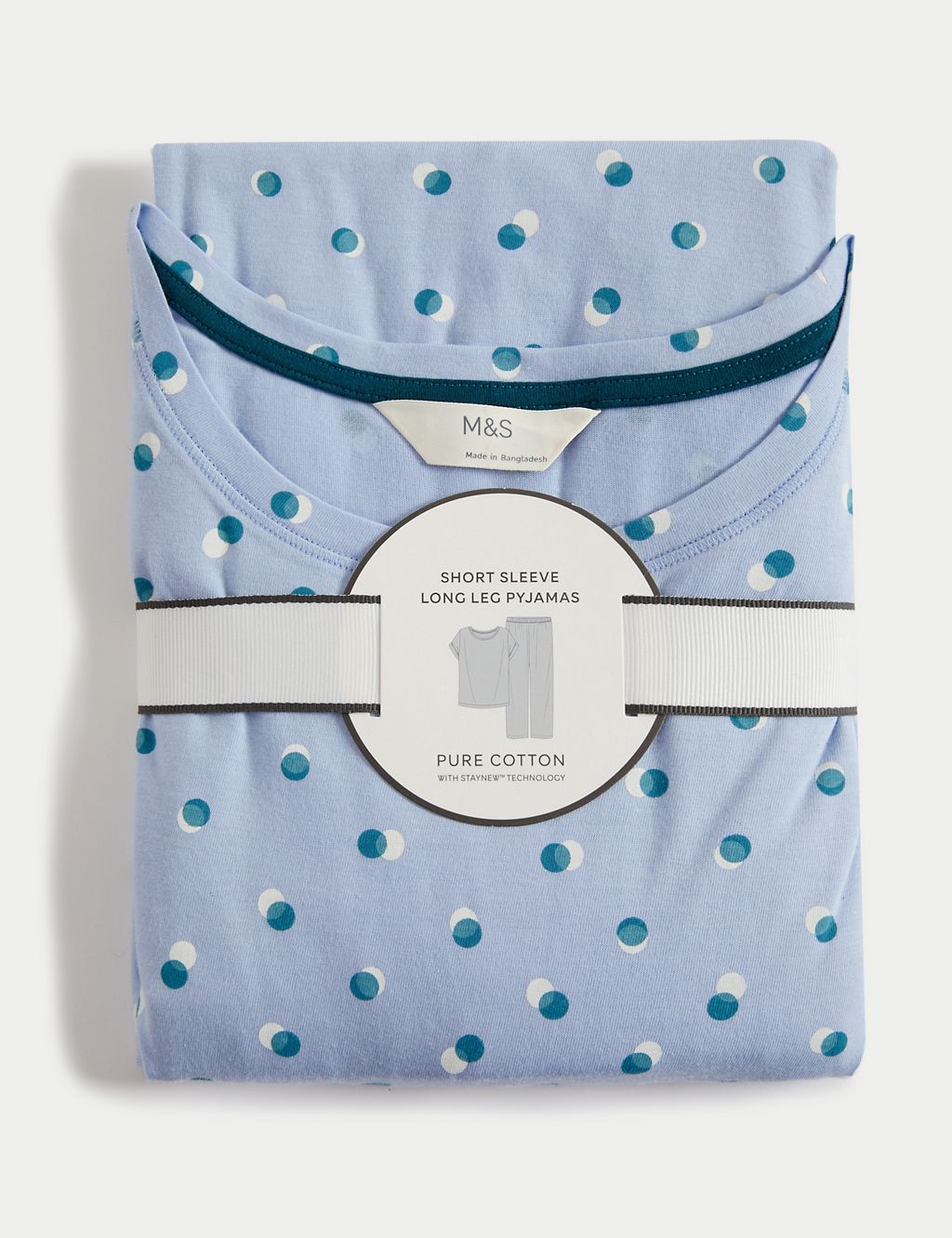 Pure Cotton Spot Print Pyjama Set 5 of 7