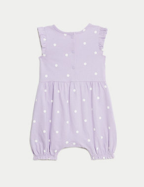 Pure Cotton Spot Print Romper (0 Mths-3 Yrs) Image 2 of 3