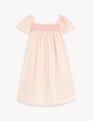 Pure Cotton Spotted Dress (2-8 Yrs) Image 2 of 5