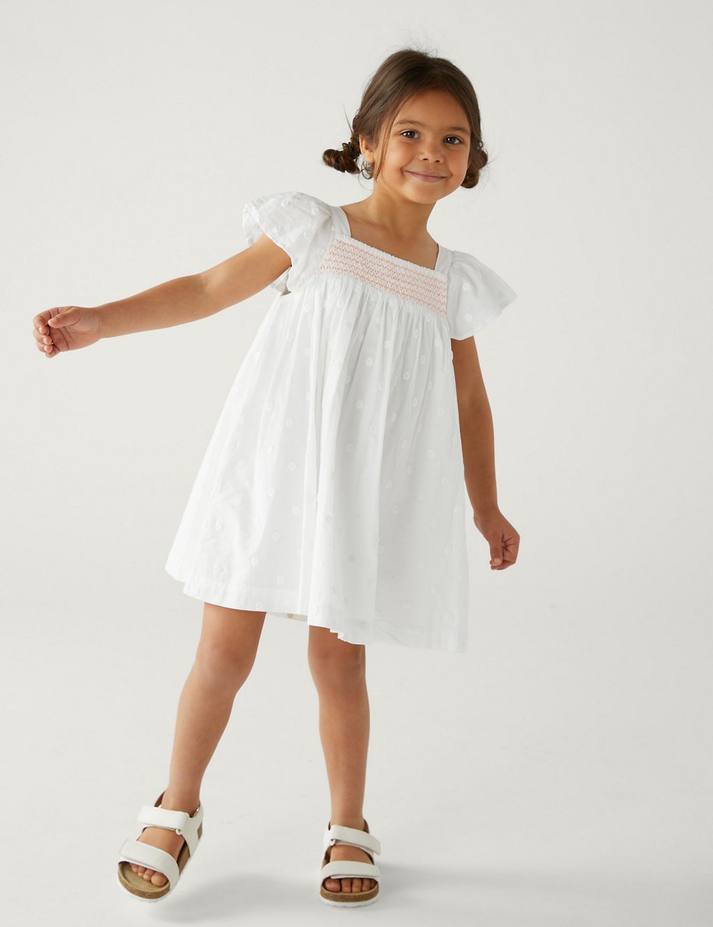 Pure Cotton Spotted Dress (2-8 Yrs) 3 of 4