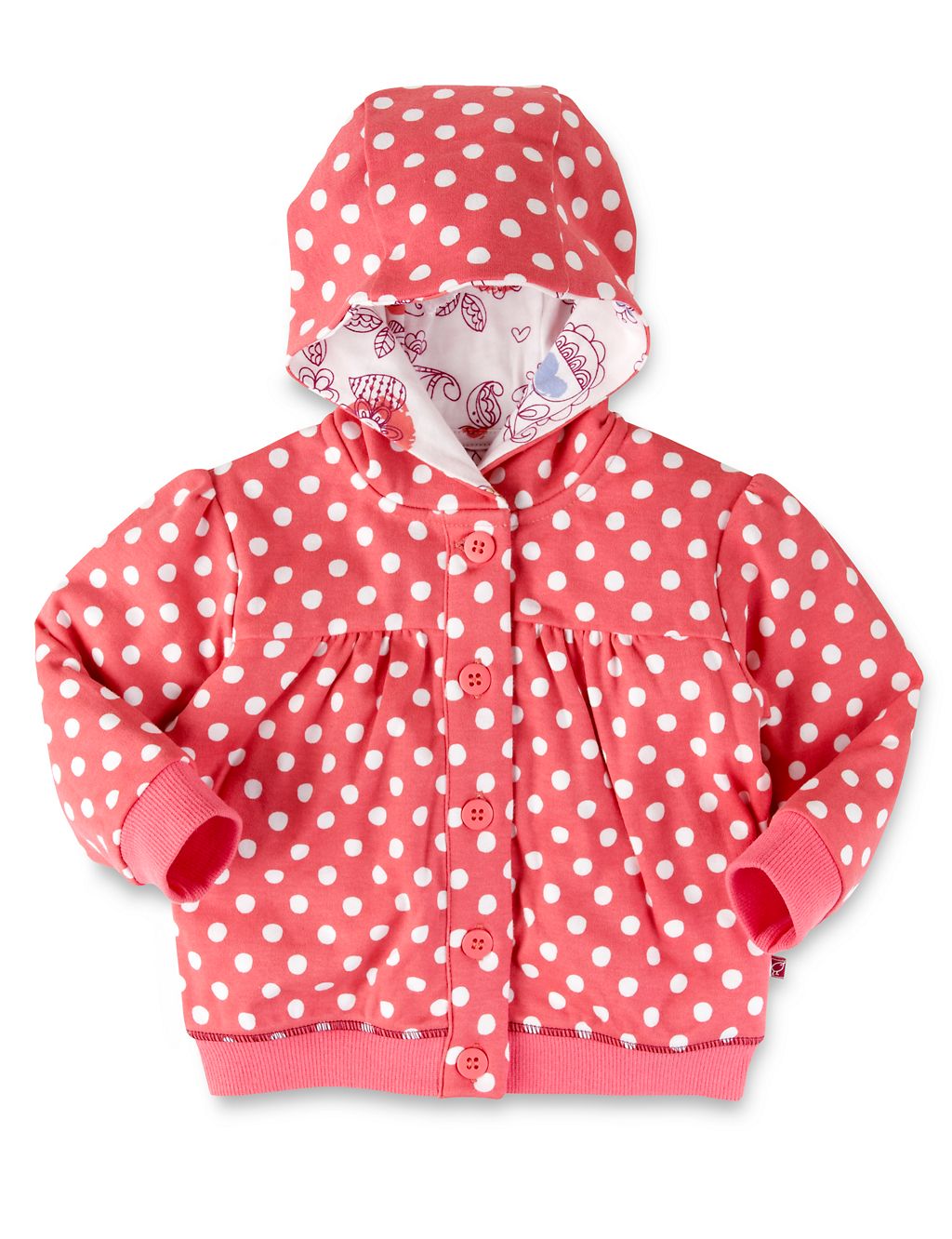 Pure Cotton Spotted Hooded Jacket 3 of 3