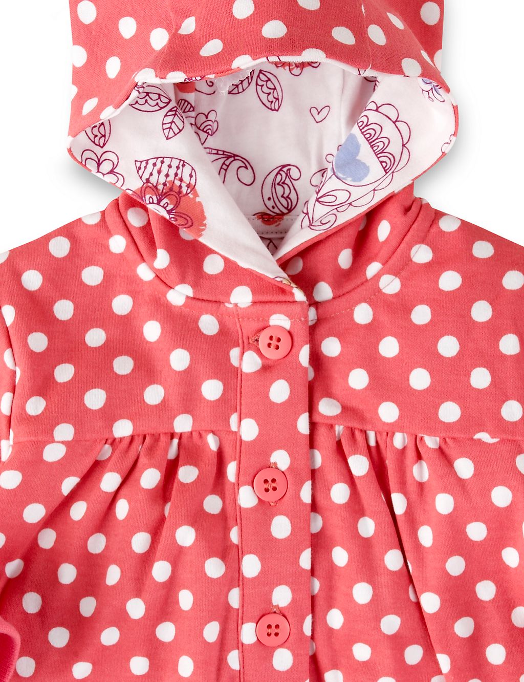 Pure Cotton Spotted Hooded Jacket 2 of 3