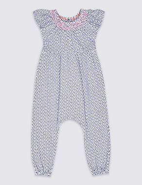 Pure Cotton Spotted Jumpsuit (3 Months - 5 Years) Image 2 of 3