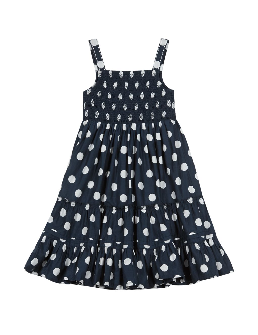 Pure Cotton Spotted Print Dress (1-7 Years) 1 of 3