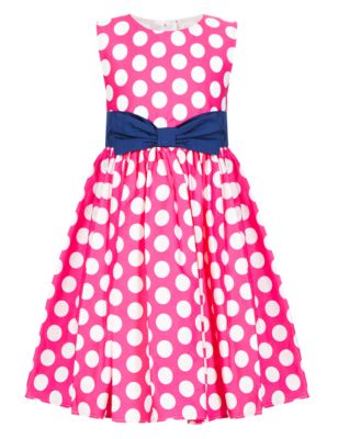 Pure Cotton Spotted Prom Dress (1-7 Years) Image 2 of 4