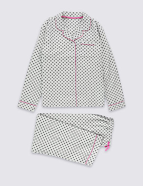 Pure Cotton Spotted Pyjamas (1-16 Years) Image 2 of 5