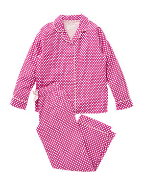 Pure Cotton Spotted Pyjamas (5-14 Years) Image 2 of 3
