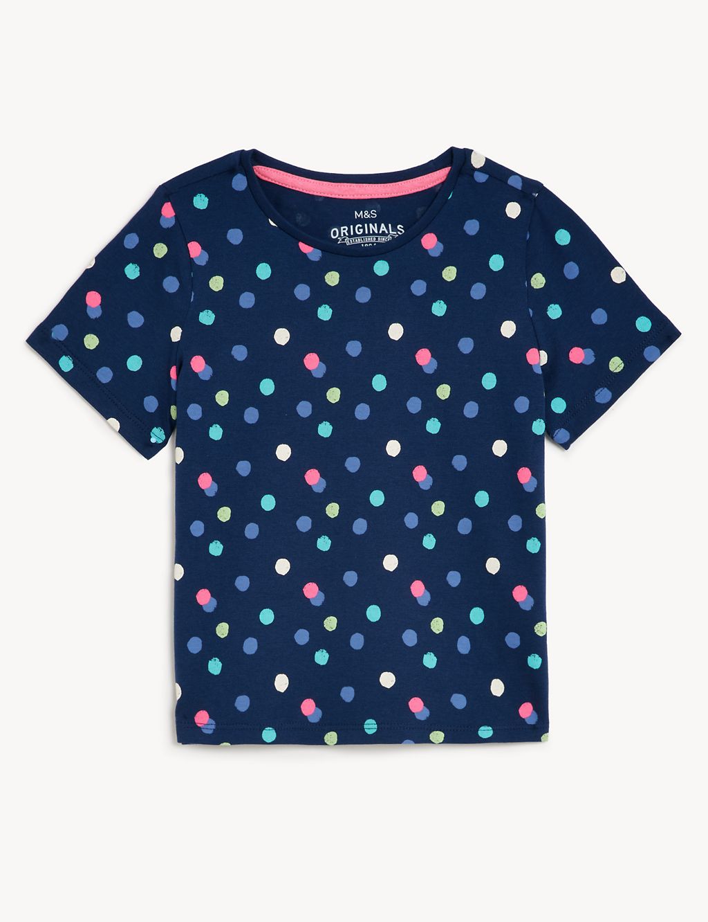 Pure Cotton Spotted T-Shirt (2-8 Yrs) | M&S Collection | M&S