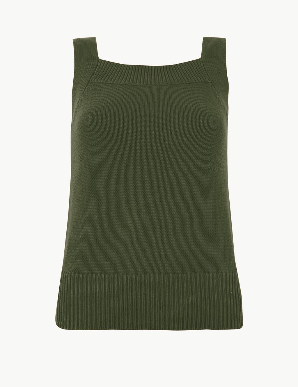 Pure Cotton Square Neck Knitted Vest Top 1 of 4