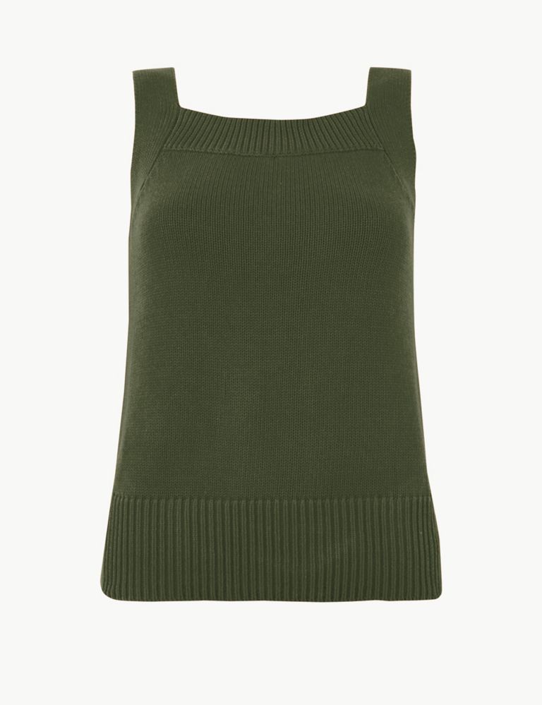 Pure Cotton Square Neck Knitted Vest Top 2 of 4