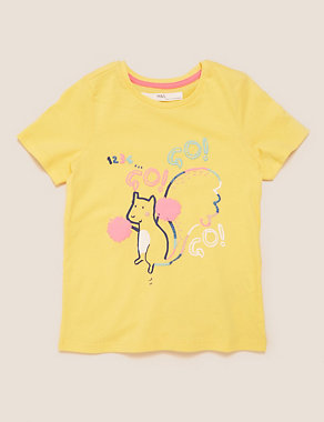 Pure Cotton Squirrel T-Shirt (2-7 Yrs) Image 2 of 4