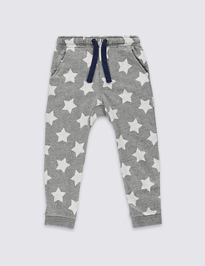 Pure Cotton Star Print Joggers (1-7 Years) Image 2 of 3