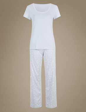 Pure Cotton Star Print Pyjamas Image 2 of 5