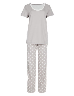 Pure Cotton Star Print Pyjamas Image 2 of 5